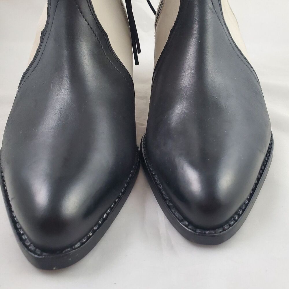 Free People New Frontier Western Boot 6 White Black Rodeo Cowgirl Country Ranch - Picture 6 of 12